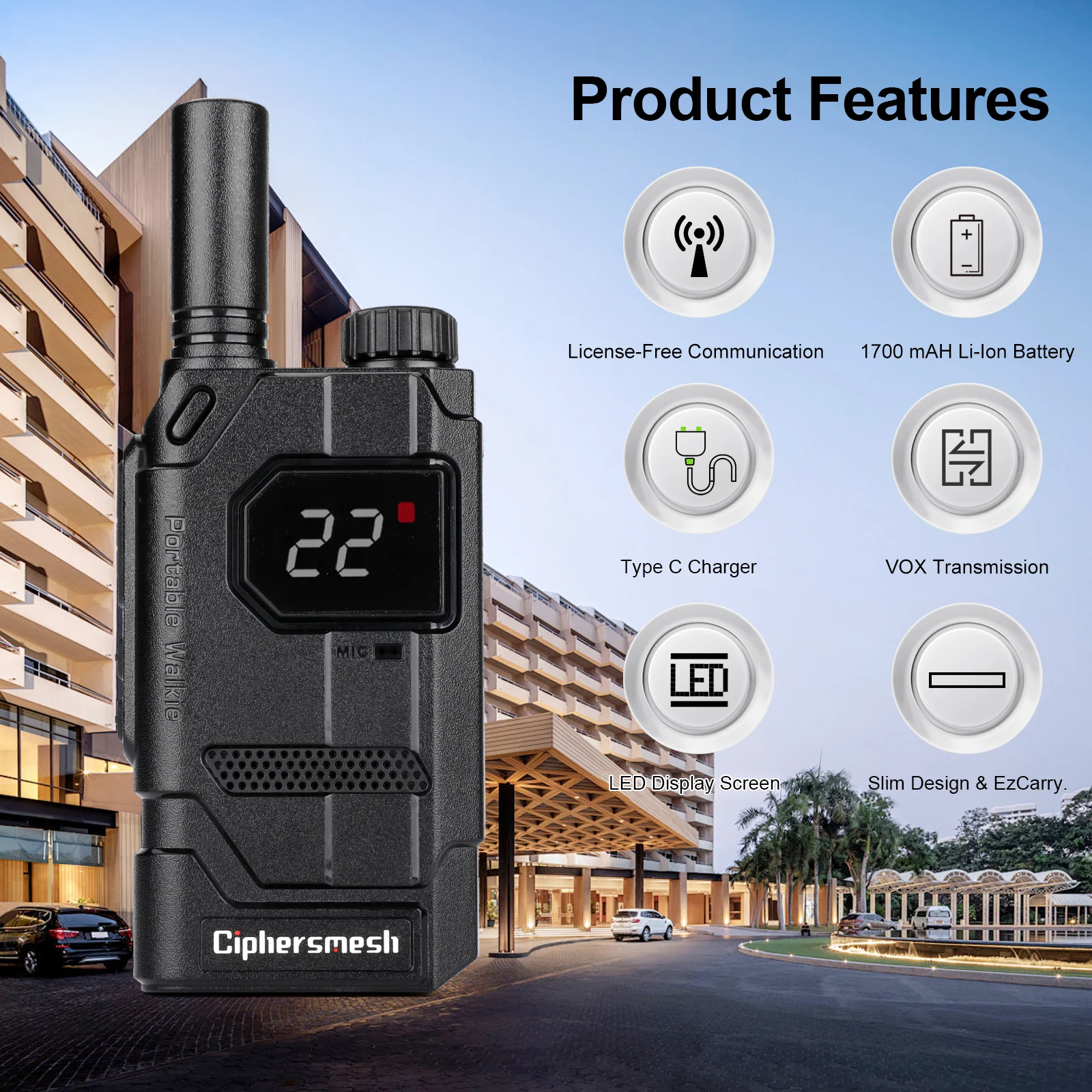 CAP310 Business 22 Channels Two-Way Radio EzCarry for Hotel, Education, Restaurant- 2/4/6/8 pieces - Image 8